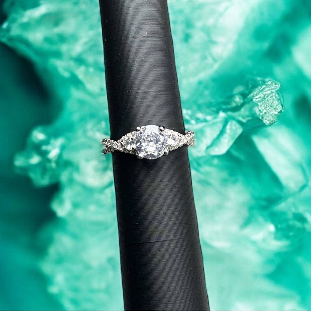 18K White Gold Plated CZ Ring
